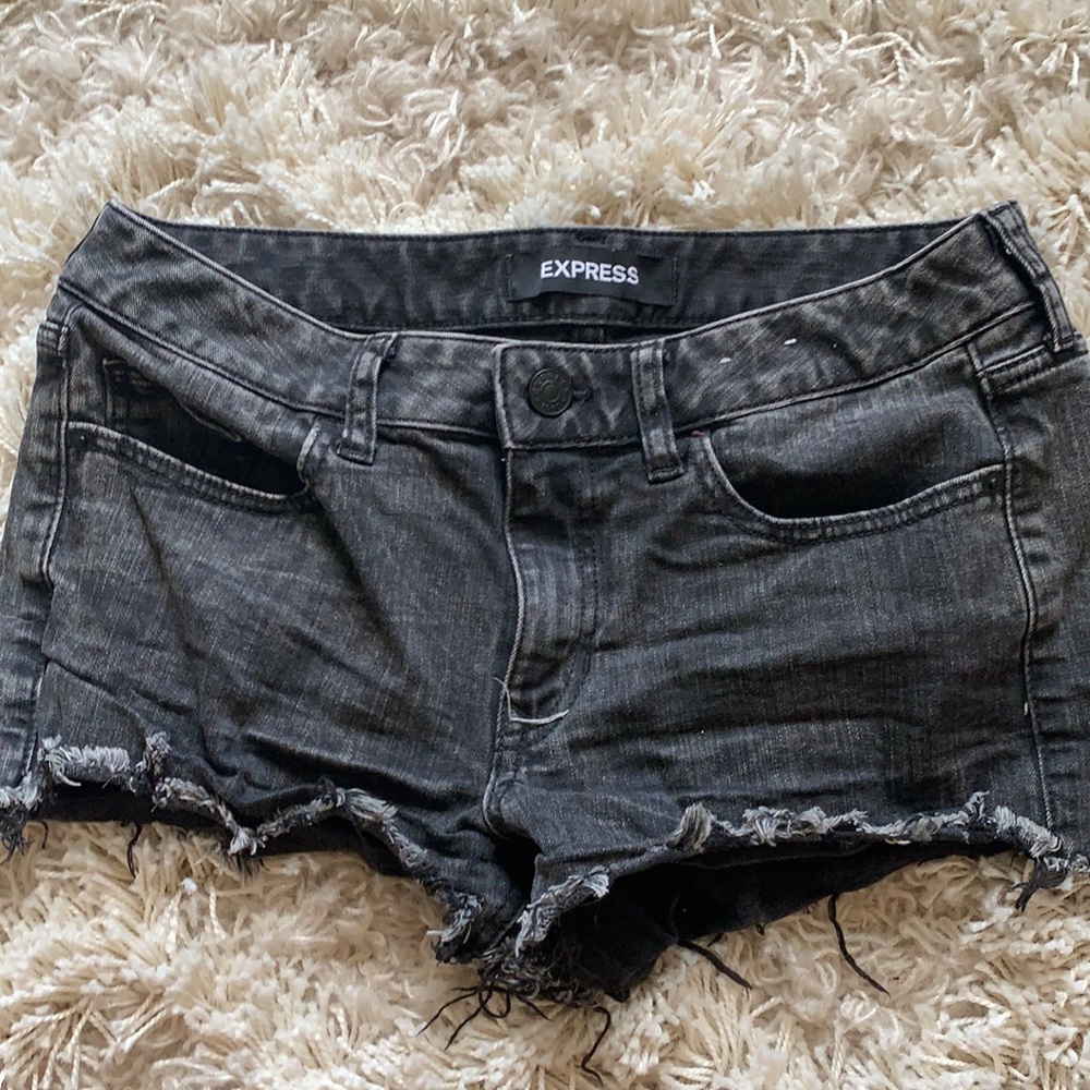 Black express jean shorts